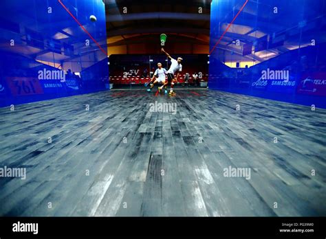 jakarta indonesia  aug   ambiance shot squash mens