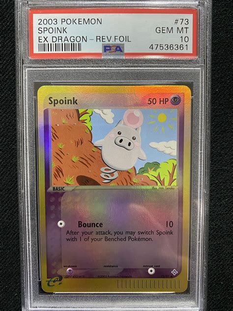 2003 Pokemon EX Dragon Spoink Reverse Foil 73 97 PSA 10 Gem Mint EBay