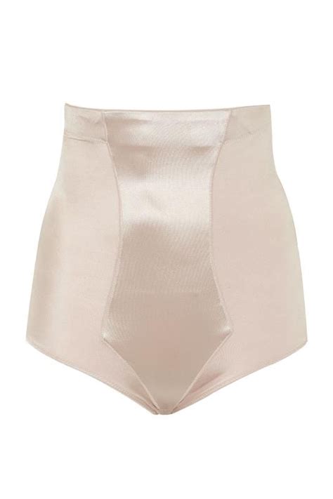 Plus Size Nude Satin Control High Waisted Full Brief Yours Clothing