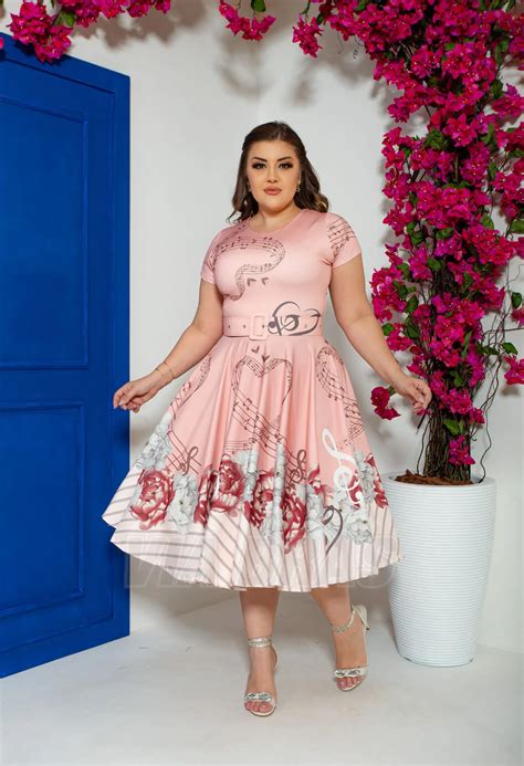 Vestido Midi God Rosa Nude Musical Ref Acompanha Cinto Vestidos