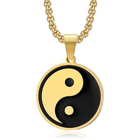 Yin Yang Medall N S Mbolo Colgante Acero Inoxidable Oro