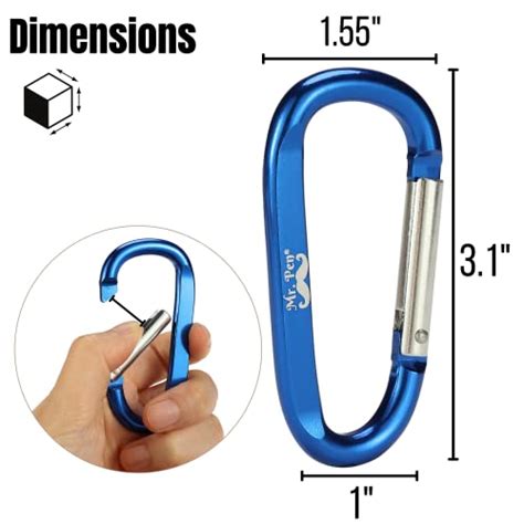 Mr Pen Carabiner 6 Pcs 3 Inch Aluminum D Ring Carabiner Clip Key