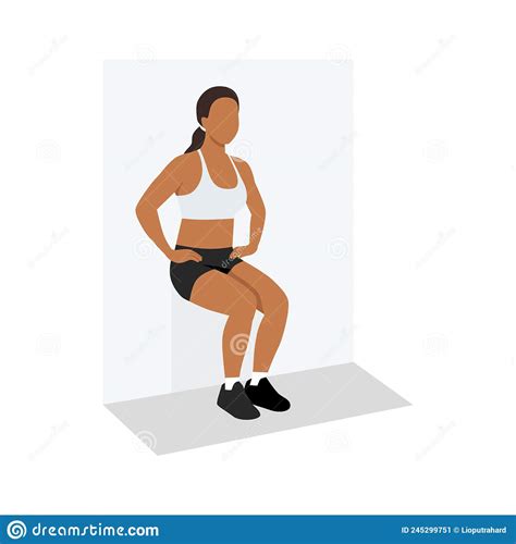 Mujer Haciendo Ejercicio En La Pared Vector Plano Stock De Ilustraci N