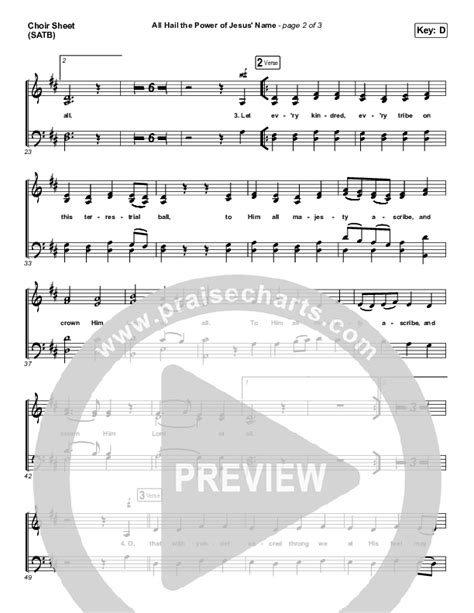 All Hail The Power Of Jesus Name Live Choir Sheet Music PDF Keith