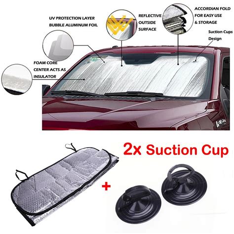 Folding Anti Uv Sun Shade For Front Windshield X Cm Universal