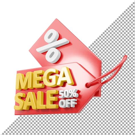 Premium PSD Mega Sale Badge 3d Rendering Isolated