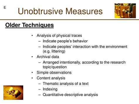 Ppt Unobtrusive Measures Powerpoint Presentation Free Download Id