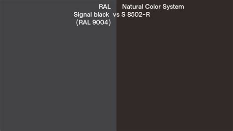 Ral Signal Black Ral 9004 Vs Natural Color System S 8502 R Side By