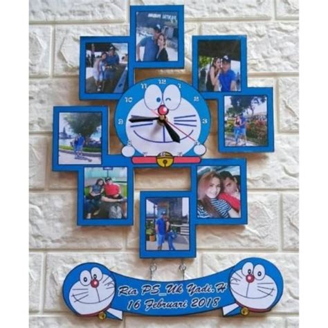 Jual Jam Dinding Pigura Foto Karakter Kartun Doraemon Hadiah Gift Kado