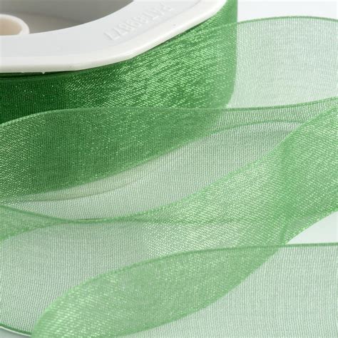 7mm Emerald Green Organza Ribbon 50m By Favour Lane