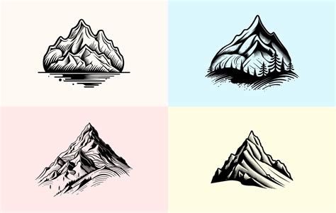 Mountain Silhouette VectormMountain vector,Mountain illustration ...