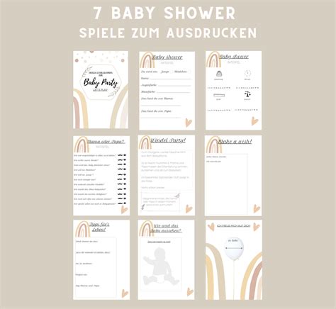 Babyshower Spiele Zum Ausdrucken Babyshower Regenbogen Babyparty