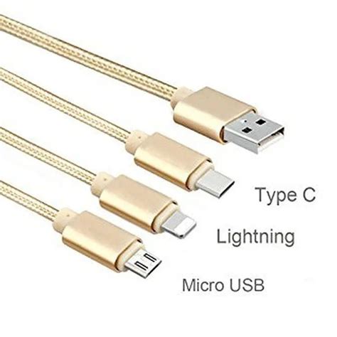 Кабель разветвитель универсальный 3в1 usb TYPE-C lightning для iphone ...