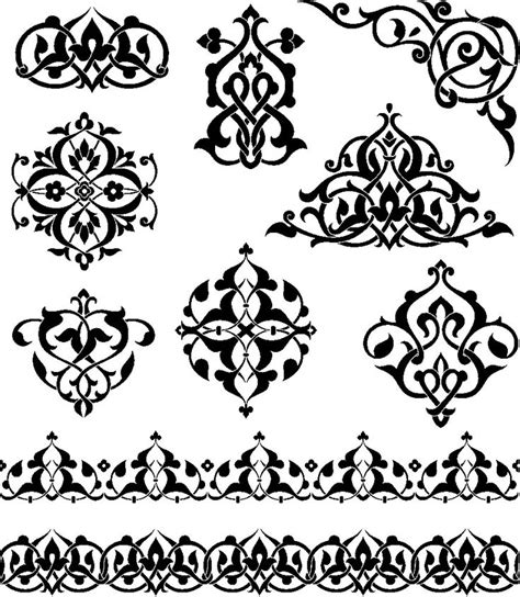 Arabesque Ornaments Stencil Stampabili Ornamenti Composizioni Floreali