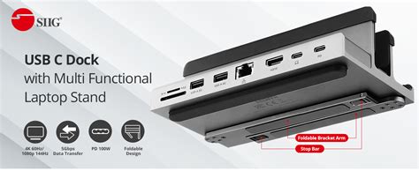 USB-C Laptop Stand with 4K Multitask Docking Station