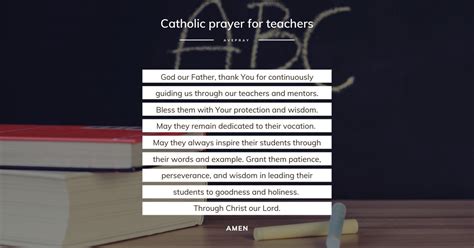 Catholic prayer for teachers