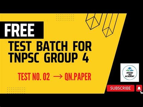 Free Test Batch For Tnpsc Group Tamil Test No Question Paper