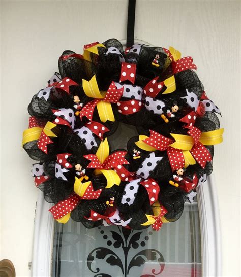 22 Black Deco Mesh Mickey Mouse Wreath Mickey Mouse Wreath Mickey