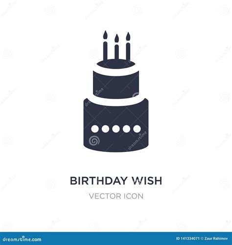 Birthday Wish Icon On White Background Simple Element Illustration