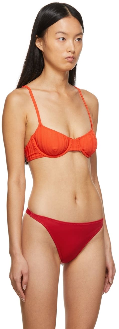 Solid Striped Red The Eva Bikini Top Solid And Striped