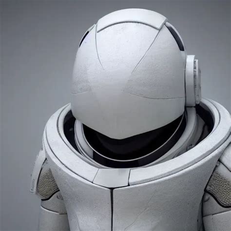 Krea Portrait Photography Of A White Futuristic Space Suit Armor In