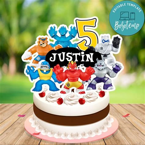 Goo Jit Zu Birthday Cake Topper Template Printable Bobotemp