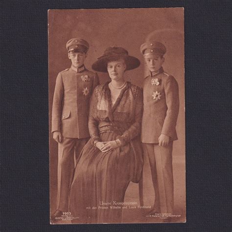 Germany Postcard Crown Princess With Princes Wilhelm Louis