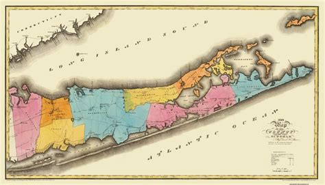 Old County Map - Suffolk New York - Burr 1829 - Printable Map Of Suffolk County Ny | Free ...