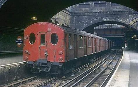 A London Underground 'F Stock' train at Whitechapel station. These were built in the early 1920s ...