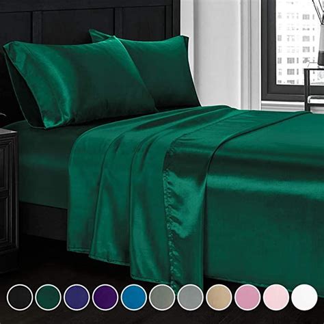 Homiest 4pcs Satin Sheets Set Luxury Silky Satin Bedding