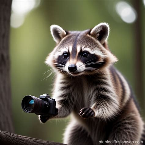 Raccoon Wielding a Shooting Implement | Stable Diffusion Online