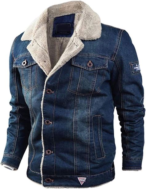 Chaquetas De Invierno Para Hombres Denim Y Polar Cálido Denim Hombres