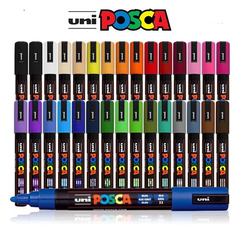 UNI POSCA Caneta Marcadora PC 5m Pc 3m 1m Poster Material De Arte