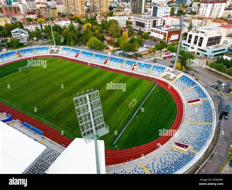 Fadil Vokrri Stadium Pristina City Aerial View Capital Of Kosovo