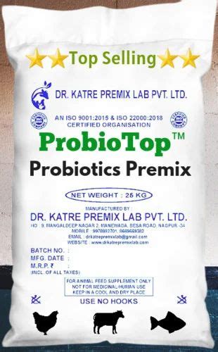 Powder Probiotic Feed Supplements Packaging Size Kg Packaging