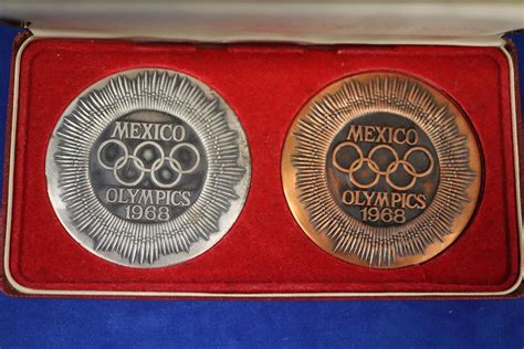 Lot Mexico Olympics Medal Set Silver Is Purity At Ounces