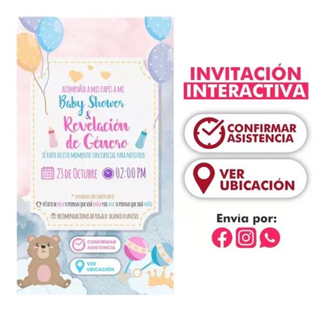 Invitaci N Digital Baby Shower Y Revelaci N De Genero En Venta En