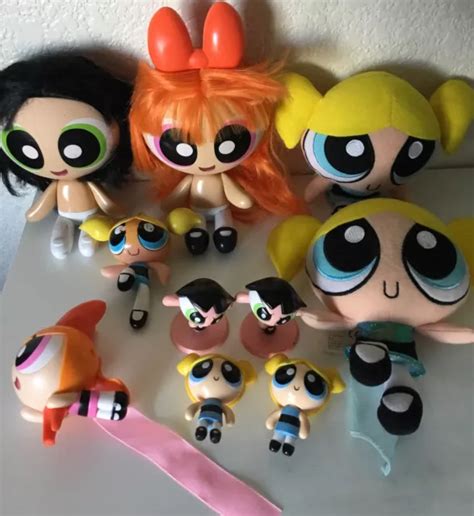 POWERPUFF GIRLS BLOSSOM BUBBLES BUTTERCUP Plush Toy Lot Cartoon