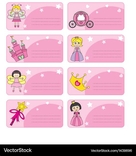 Princess Labels Royalty Free Vector Image Vectorstock