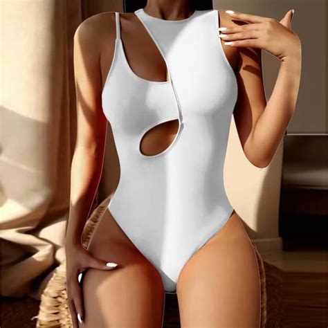 Maillot de bain bikini imprimé pour femme Soutien gorge rempli Maillots de bain une pièce