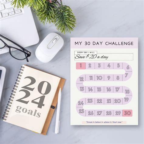 30 Day Challenge Printable, 30 Days Goal Tracker, Digital Habit Tracker ...