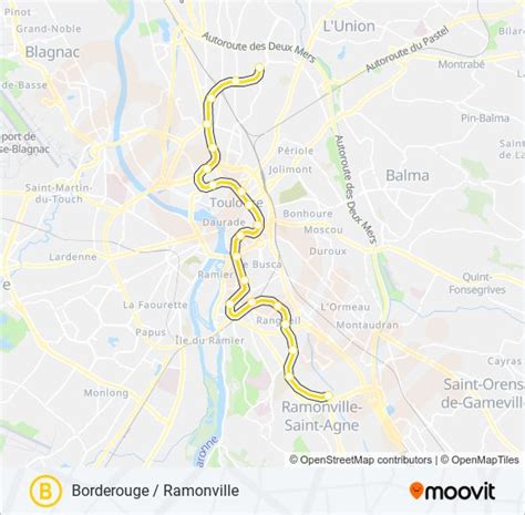 B Route Schedules Stops Maps Borderouge Updated