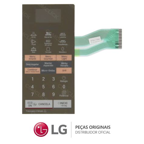 Membrana Painel Frontal Micro Ondas LG MH7044L MH7044LA