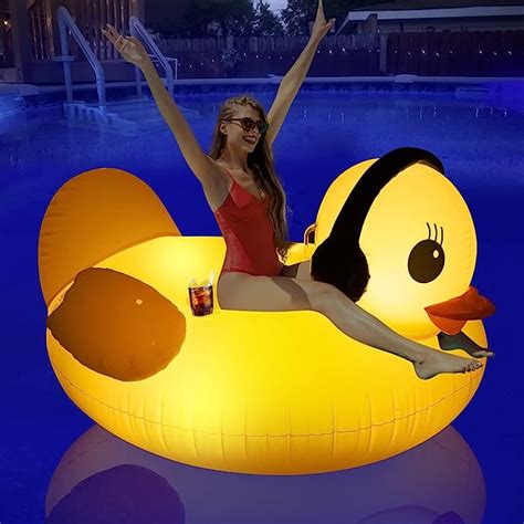 Amazon Deeprbetter Inflatable Duck Pool Float With Lights Solar