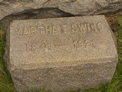 Martha E Mattie Newcomb Swing M Morial Find A Grave