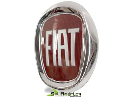 Emblema Grade Fiat Linea Punto Vermelho Cromado Moderno Sul