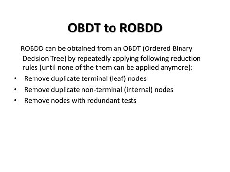 Reduced Ordered Binary Decision Diagram Ppt