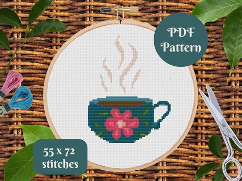 Coffee Mug Cross Stitch Pattern Instant Download Pdf Counted Cross Stitch Pdf Pattern