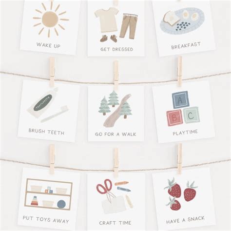 Visual Schedule Kids Daily Routine Chart 85 Cards Chores Etsy