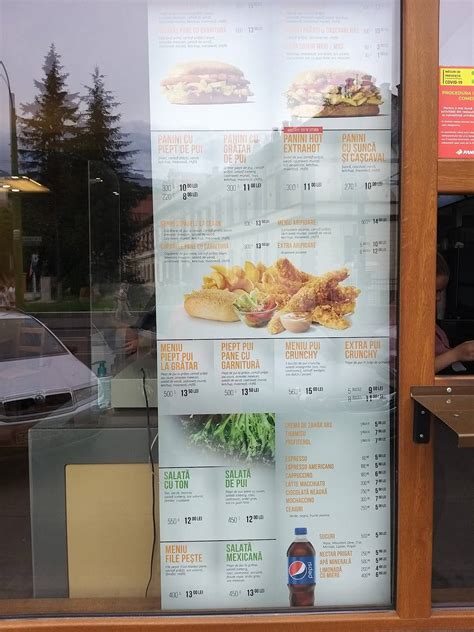 Menu at Panini, Brașov, Bulevardul 15 Noiembrie 40